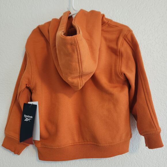 Reebok Toddler Size 3T Orange Logo Hooded Sweatshirt Pockets NWT - Picture 3 of 5